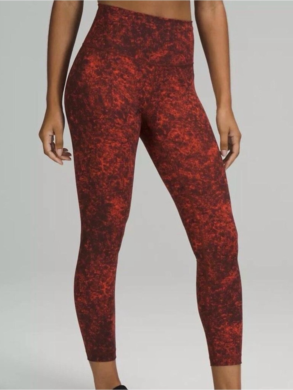 lululemon athletic Red Marbled Leggings best for a 0/2